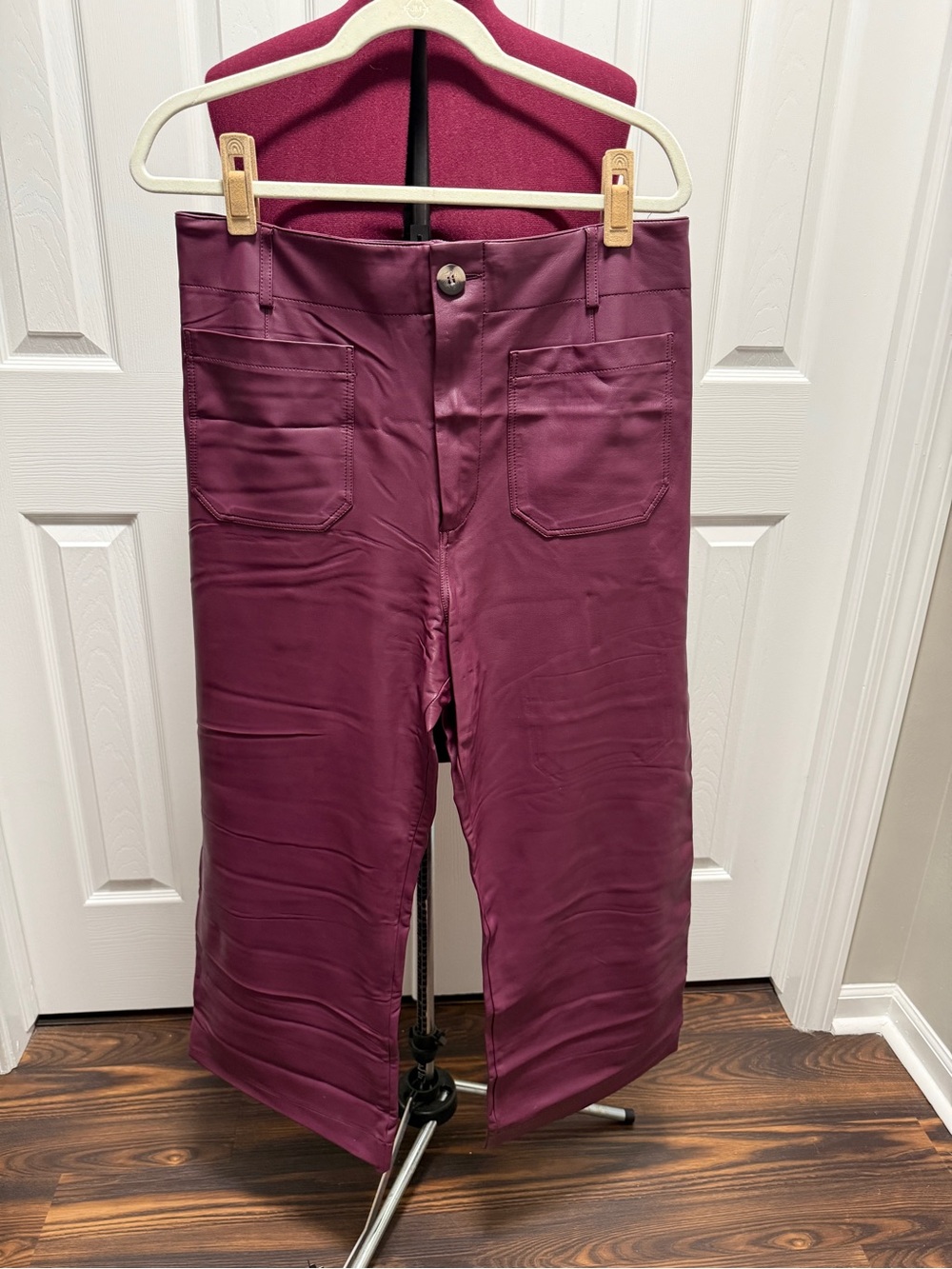 Anthropologie Colette Plum Faux Leather Pants